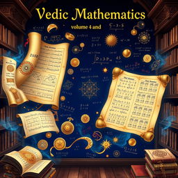 A visually stunning depiction of Vedic Mathematics, particularly focusing on the advanced concepts from volumes 4 and 5