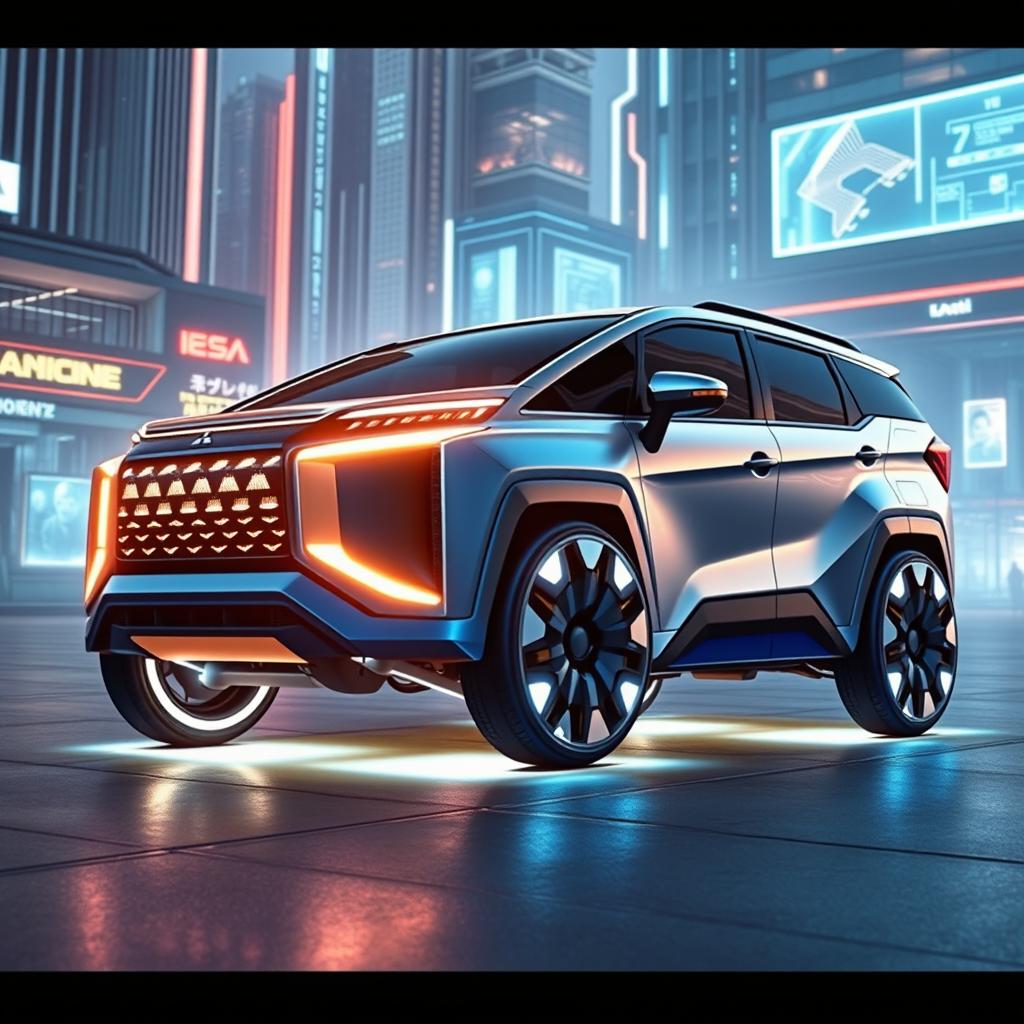 A futuristic modified Mitsubishi Xpander, blending advanced technology and sleek design