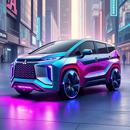 A futuristic modified Mitsubishi Xpander, blending advanced technology and sleek design