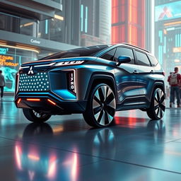 A futuristic modified Mitsubishi Xpander, blending advanced technology and sleek design