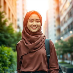 A portrait of a Muslim teenage girl wearing stylish black stockings