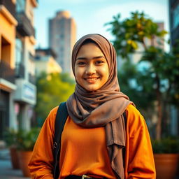 A portrait of a Muslim teenage girl wearing stylish black stockings