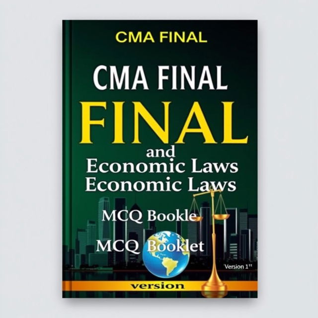 A visually striking book cover for 'CMA FINAL' featuring the subject name 'Corporate Laws and Economic Laws' prominently displayed