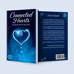 A beautifully designed front and back book cover for 'Connected Hearts: A Journey of Fate and Love'