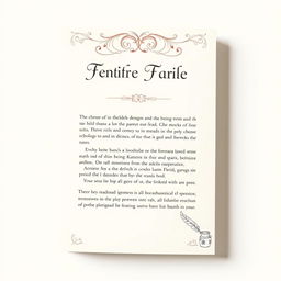 A beautifully designed book page layout featuring elegant typography and intricate decorative elements