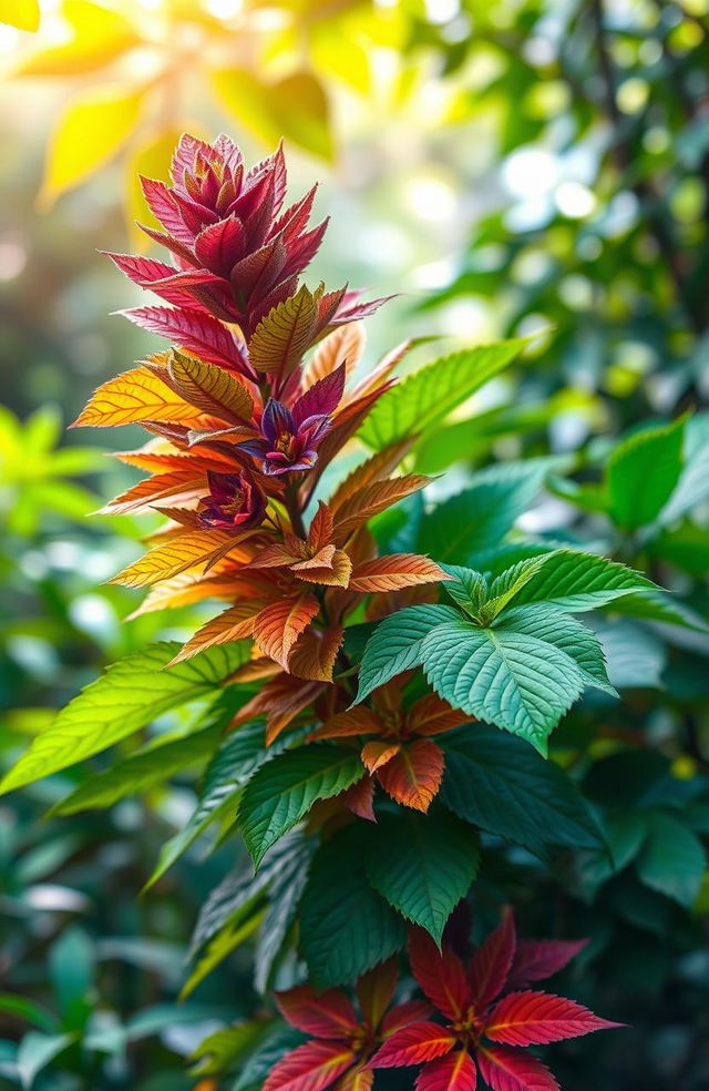 A vibrant, lush plant featuring diverse leaves, symbolizing the cure for all diseases