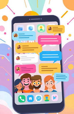 A vibrant digital illustration depicting an array of colorful user comments from an app interface