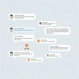 A sophisticated digital illustration showcasing a collection of user comments from an app interface