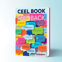 An eye-catching book cover design that features a collage of speech bubbles filled with colorful user comments from an app