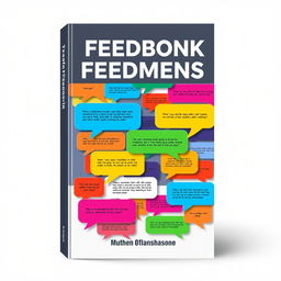 An eye-catching book cover design that features a collage of speech bubbles filled with colorful user comments from an app