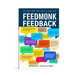 An eye-catching book cover design that features a collage of speech bubbles filled with colorful user comments from an app