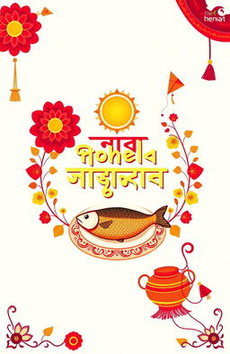 A beautifully designed front page for an assignment celebrating Bangla New Year