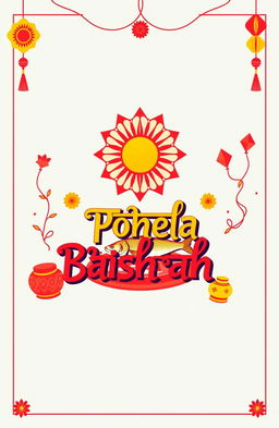 A beautifully designed front page for an assignment celebrating Bangla New Year