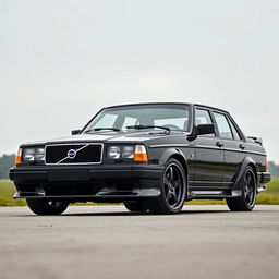 A Volvo 740 styled in a Grachan style, featuring a distinctive shark nose front end that gives it a bold and aggressive look