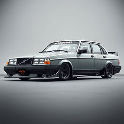 A Volvo 740 styled with a Grachan influence, incorporating Bosozoku tuning elements for a truly unique appearance