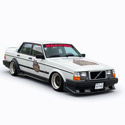 A Volvo 740 styled with a Grachan influence, incorporating Bosozoku tuning elements for a truly unique appearance