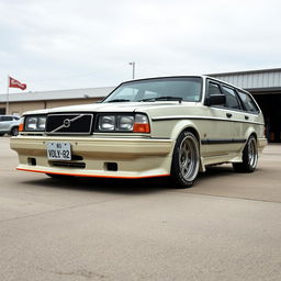 A Volvo 740 styled with a Grachan influence, incorporating Bosozoku tuning elements for a truly unique appearance
