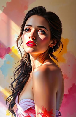 A stunning portrait of a woman, elegantly posed, illustrating the beauty and depth of the female form