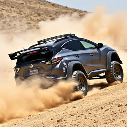 A modified Nissan Murano Z51 with Rocket Bunny tuning, featuring extreme dirt tyres Maxxis M9060 and lifted suspension for off-road adventures