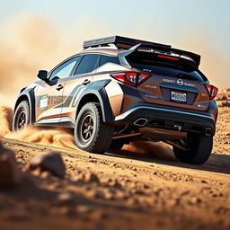 A modified Nissan Murano Z51 with Rocket Bunny tuning, featuring extreme dirt tyres Maxxis M9060 and lifted suspension for off-road adventures