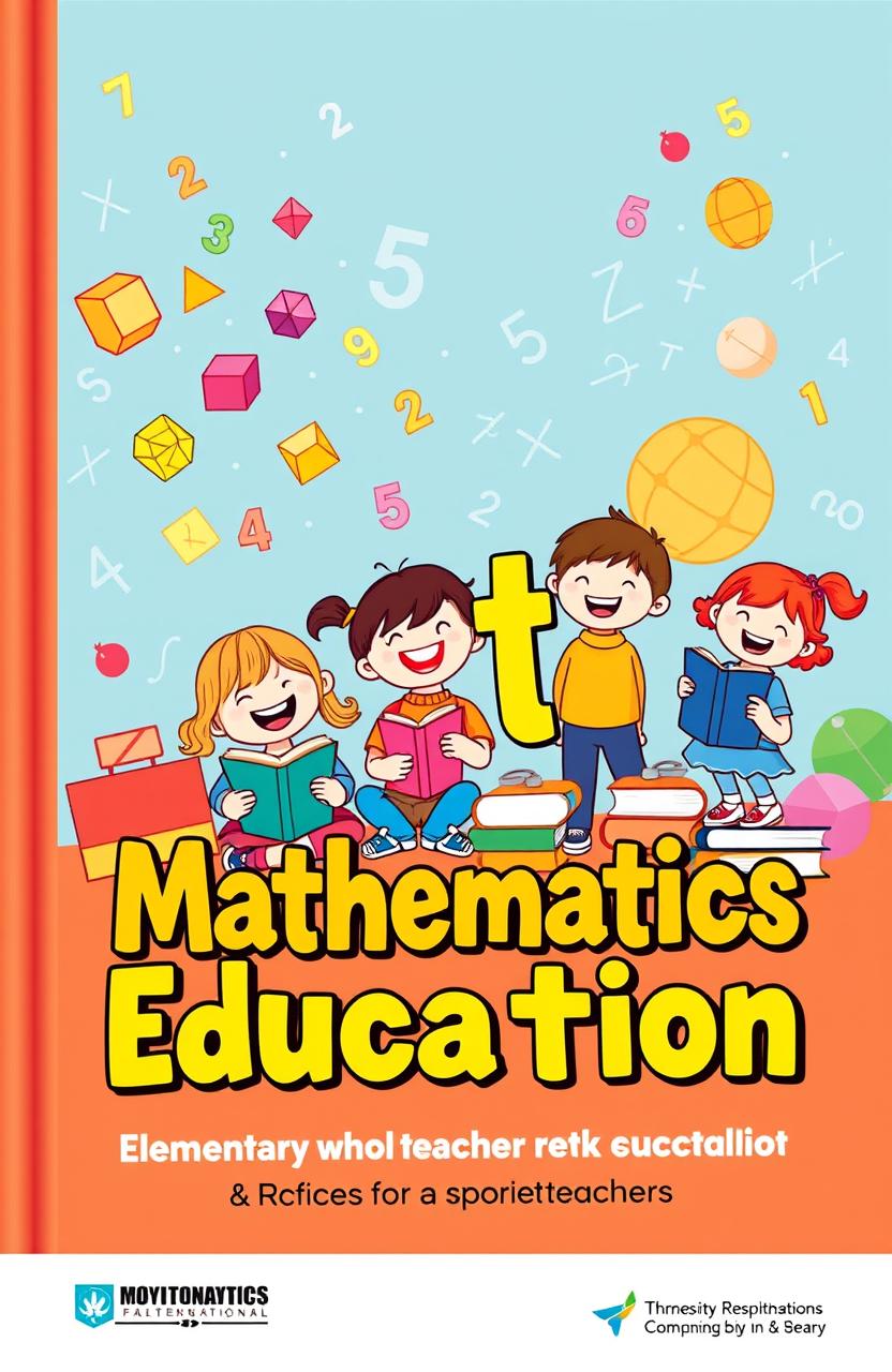 A vibrant and engaging cover for a Mathematics Education textbook intended for Elementary School Teacher Education students