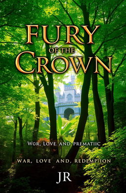 A stunning book cover for 'Fury of the Crown' with the subtitle 'War, Love and Redemption'