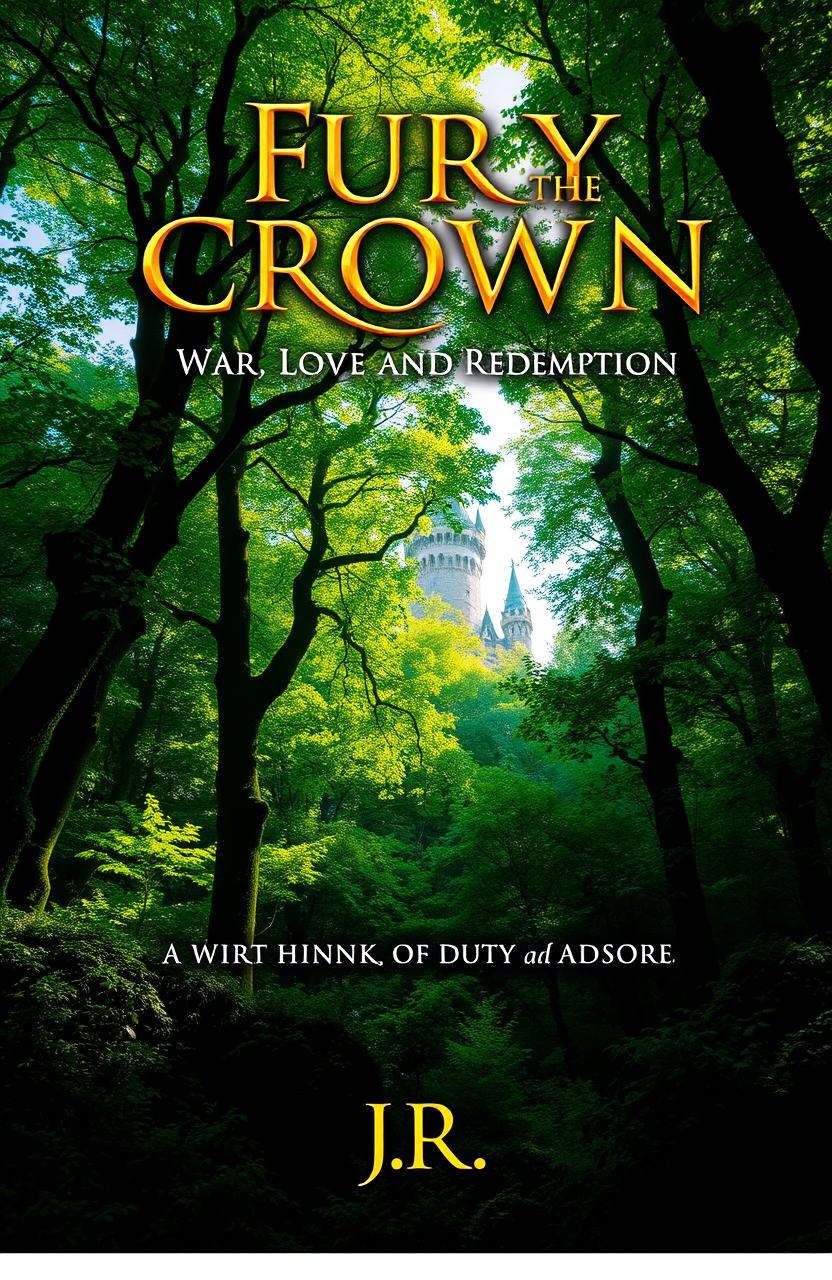 A stunning book cover for 'Fury of the Crown' with the subtitle 'War, Love and Redemption'