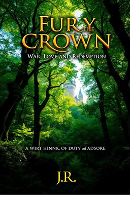 A stunning book cover for 'Fury of the Crown' with the subtitle 'War, Love and Redemption'