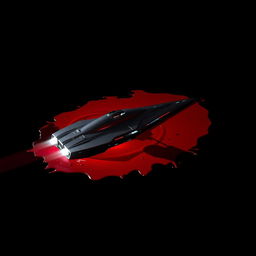A dramatic scene featuring a sleek, futuristic spaceship floating in the vast emptiness of outer space