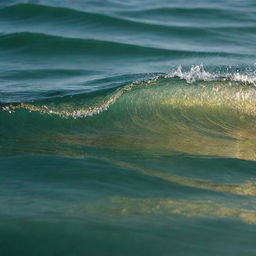 High definition, light green, transparent, rolling waves sparkling with broken gold glitter, maintaining distinct clarity between water and gold, in a clear 32k resolution phone wallpaper with a 9:16 aspect ratio