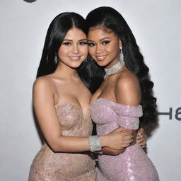 Selena Gomez and Nicki Minaj sharing a warm, genuine hug