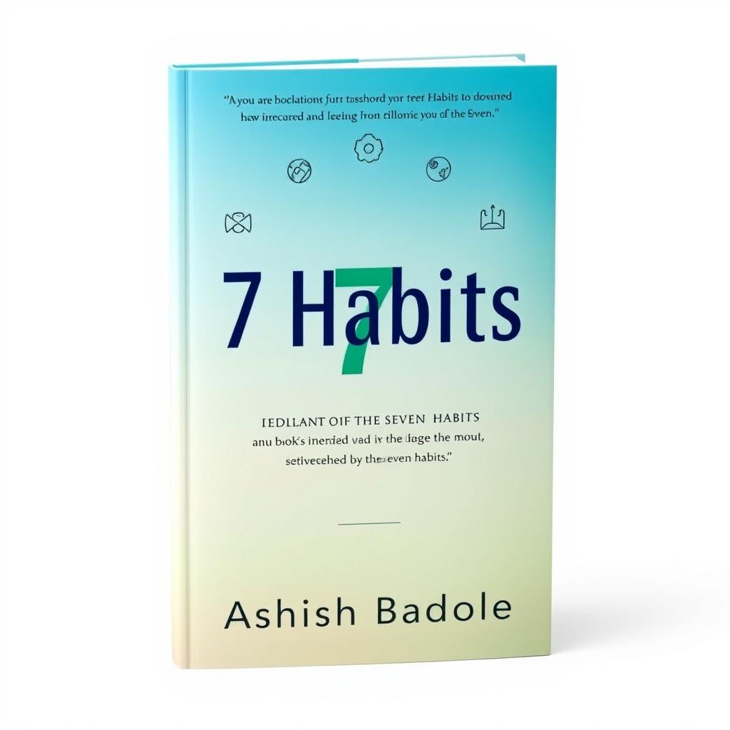 A visually impactful book cover featuring the title '7 Habits' in bold, clear typography at the center