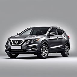 A striking Nissan Qashqai in a sleek grey finish, equipped with stylish silver wheels