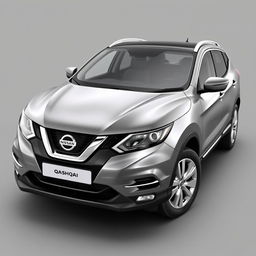 A striking Nissan Qashqai in a sleek grey finish, equipped with stylish silver wheels