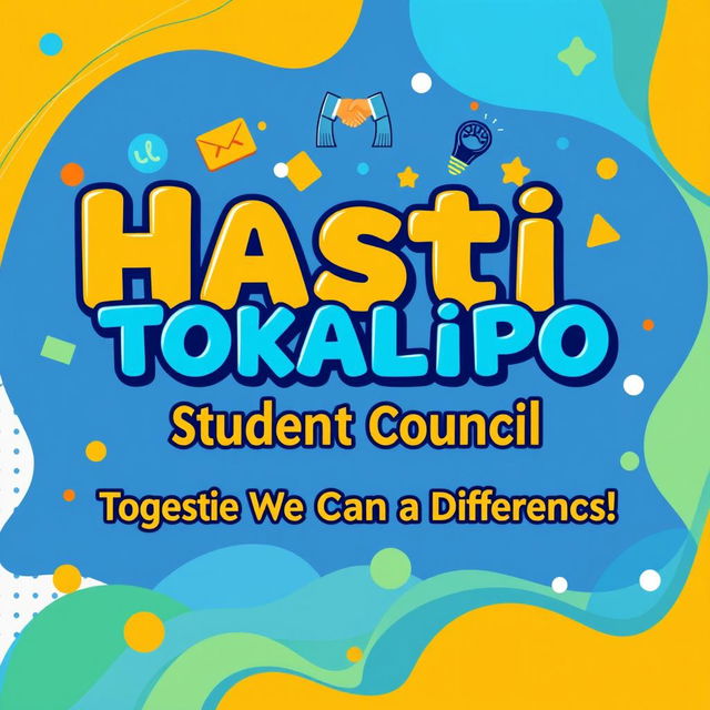 A vibrant and engaging poster for a student council named Hasti Tokalipoos