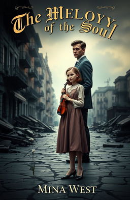 A captivating book cover featuring an attractive tall girl, elegantly styled in vintage clothing, standing in the foreground