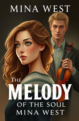 A stunning book cover illustration for 'The Melody of the Soul' by Mina West, set in Leningrad during dark times
