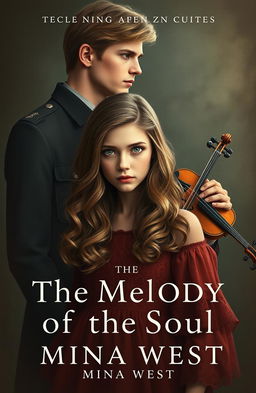 A captivating book cover featuring an incredibly beautiful tall girl with wavy hair and striking green eyes, standing gracefully in the foreground