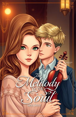 A beautifully illustrated book cover featuring an attractive tall girl and an even taller man, set in the historical backdrop of Leningrad during dark times
