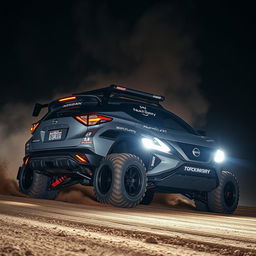 A strikingly modified Nissan Murano Z51 featuring Rocket Bunny sport tuning, extreme dirt tyres, and a lifted suspension designed for off-road performance