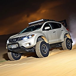 A dynamic 2010 Nissan Murano Z51, tuned for racing with a rugged off-road style
