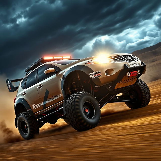 A dynamic 2010 Nissan Murano Z51, tuned for racing with a rugged off-road style