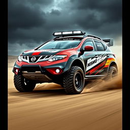 An aggressive 2010 Nissan Murano Z51, customized in a race tuning style featuring an eye-catching Nismo livery