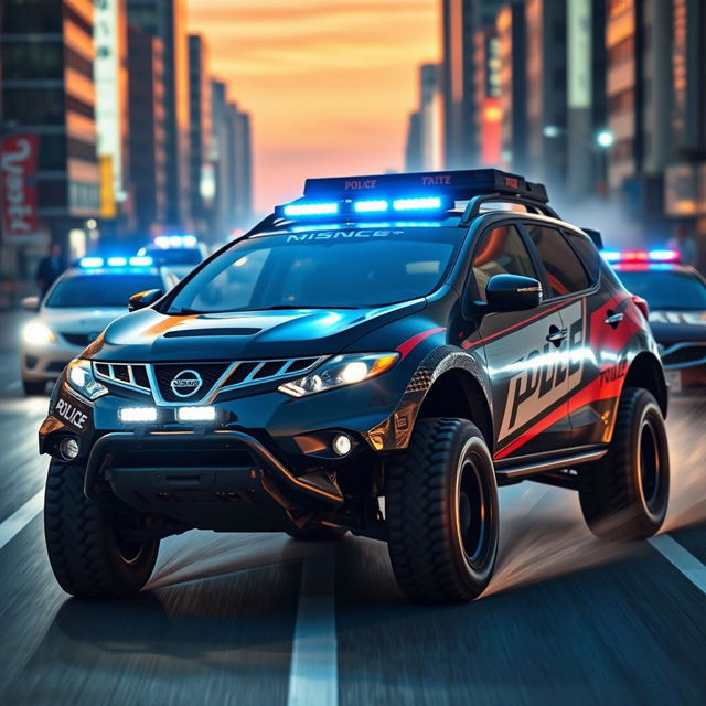 An adrenaline-pumping scene featuring a 2010 Nissan Murano Z51, masterfully customized in a race tuning style with a prominent Nismo livery