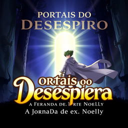 An anime-style cover for the title "Portais do Desespero: A Jornada de Takuya e Noelly"