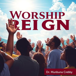A vibrant and diverse scene depicting a multitude of multilingual people worshipping God with raised hands, some with tears in their eyes