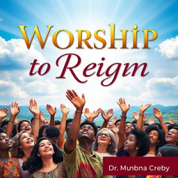 A vibrant and diverse scene depicting a multitude of multilingual people worshipping God with raised hands, some with tears in their eyes