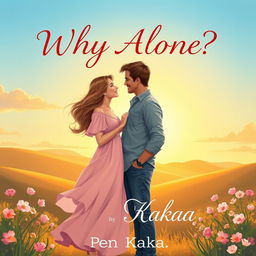 A realistic book cover illustration for a novel titled 'Why Alone?' showing a hopeful scene with one woman and one man