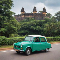 A compact, eco-friendly car from Sri Lanka, featuring traditional designs coupled with advanced technology and vibrant colors