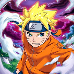 A dynamic illustration of Naruto Uzumaki, the iconic ninja from the anime series